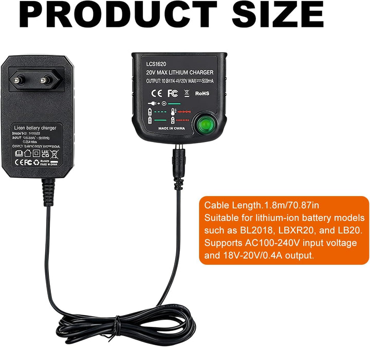 18V/20V Ladegerät Kompatibel mit Black & Decker 18V Ladegerät für Black und Decker Akku Lithium-Ione