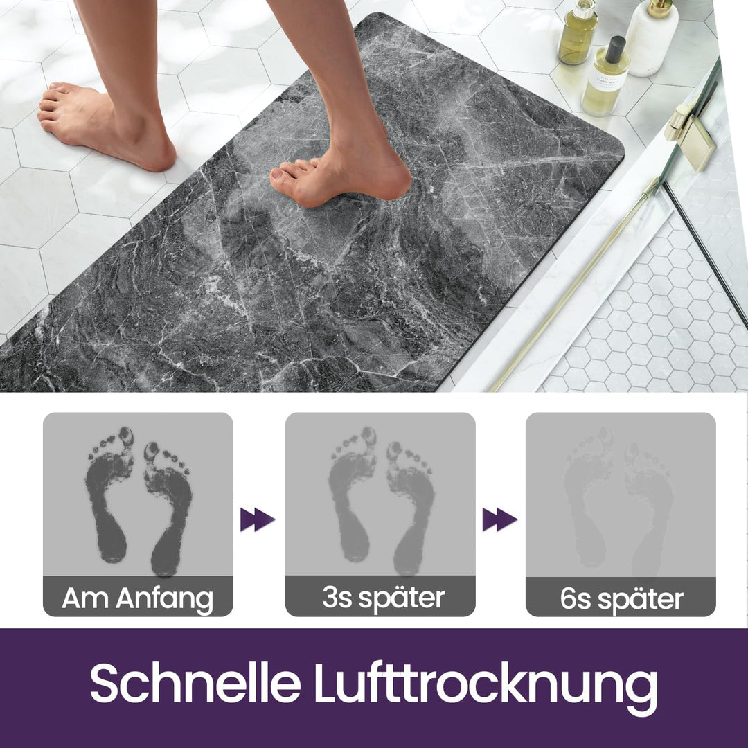 DEXI Badematte rutschfest 50 x 80 cm, Super Absorbierende Badezimmerteppich, schnelltrocknende Badvo