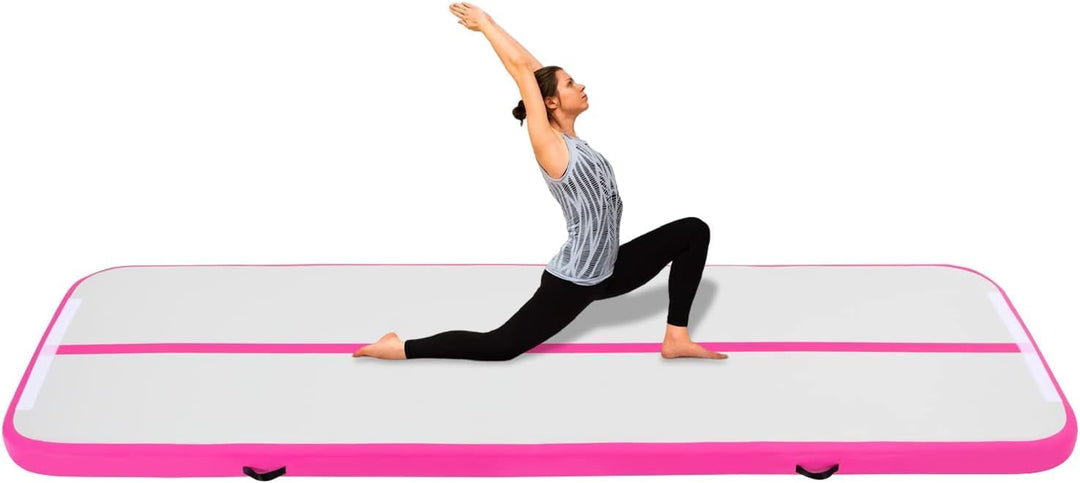 Airtrack Gymnastikmatte – Aufblasbare Turnmatte 2M/3M/4M/5M in Pink, Luftdicht, Weich aber Stabil, E