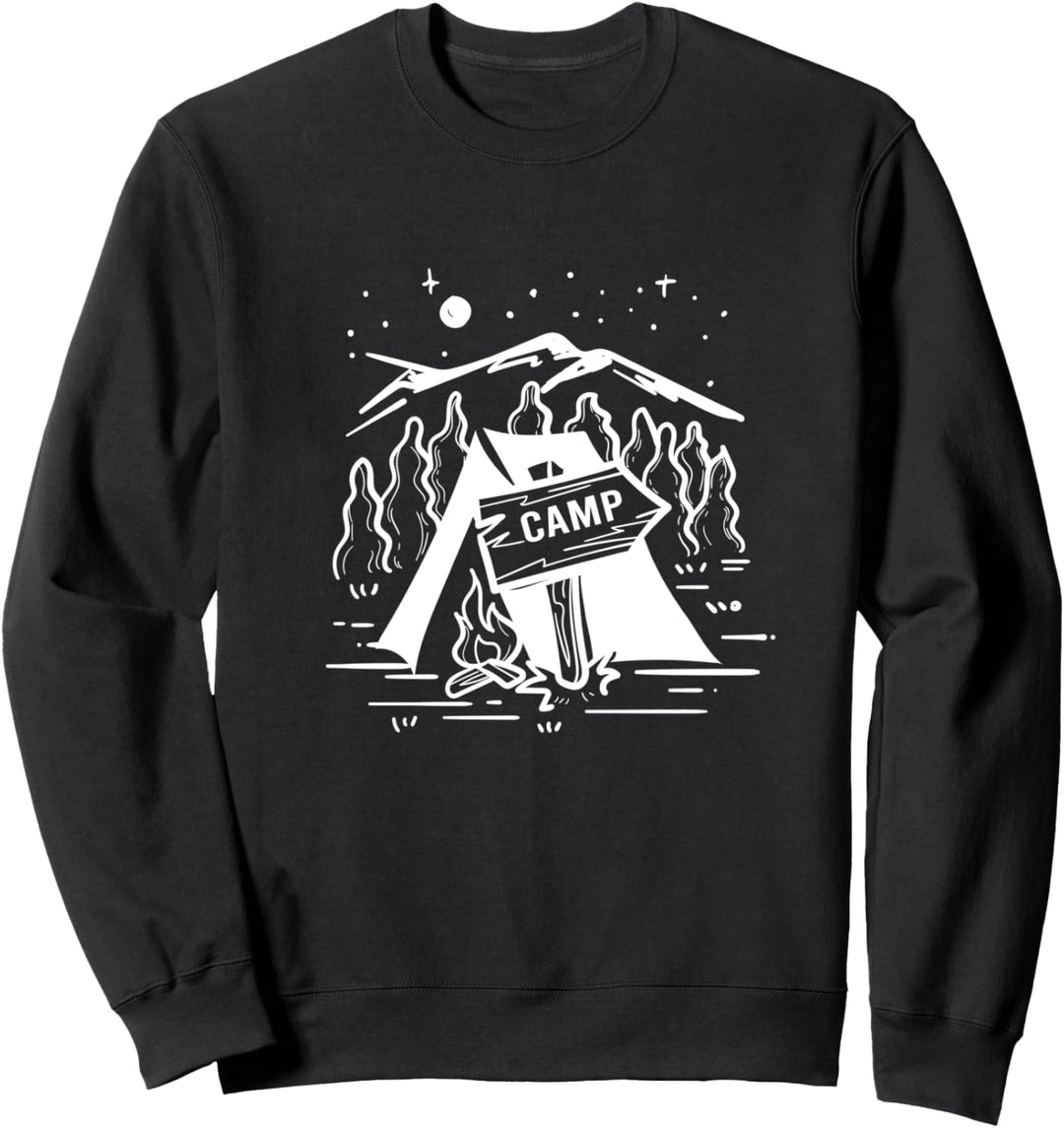 Camping Feuer Abenteuer Camper Wandern Sweatshirt