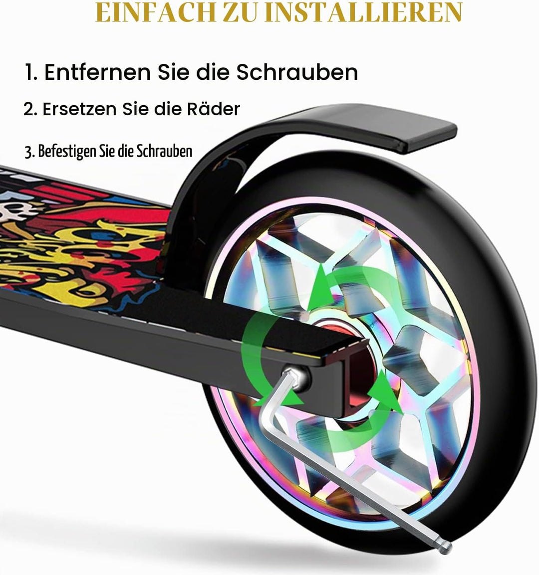 DBREAKS Stunt Scooter Rollen, 2 Stück Scooter Ersatzräder, 110mm Scooter Räder mit ABEC, 9 Kugellage