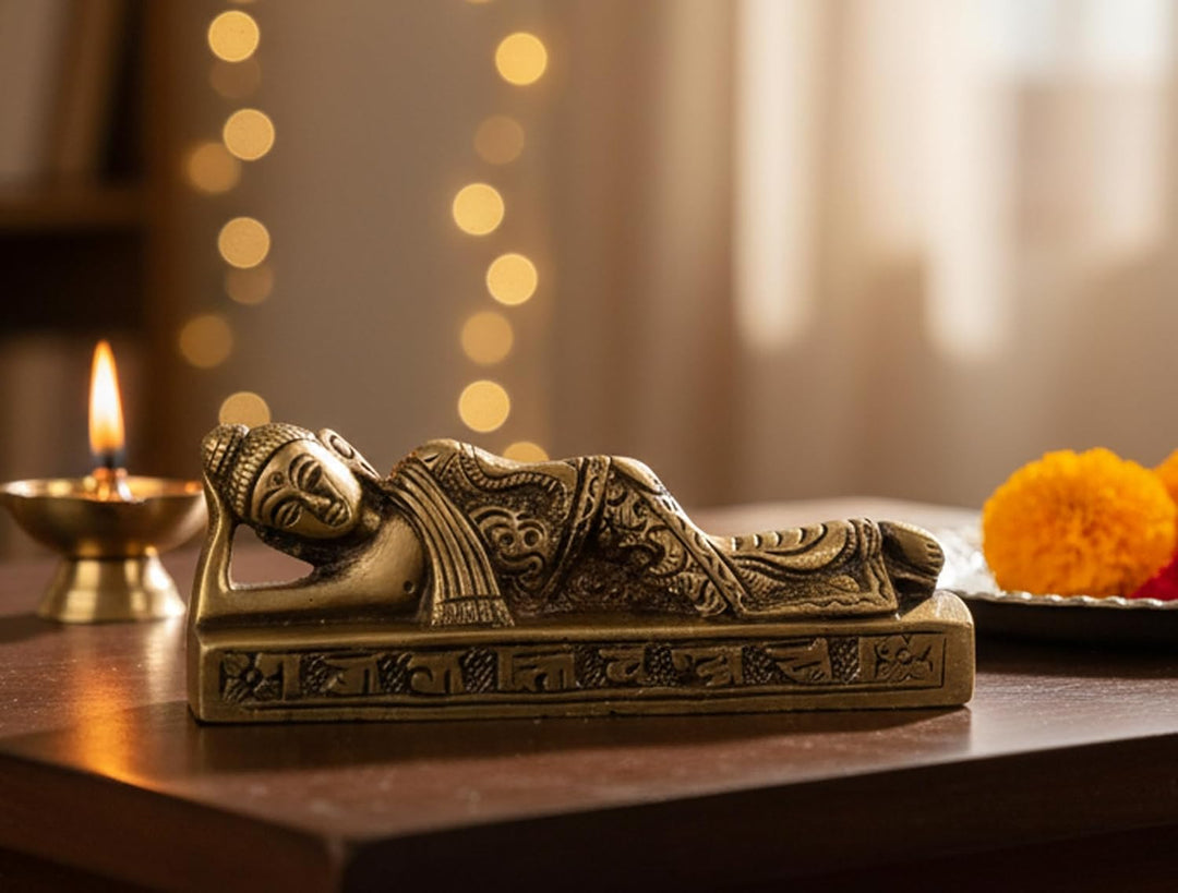 Esplanade Beste Qualität Messing Buddha - Schlafen Liegender Buddha - Messing Metall Statue Figur Id