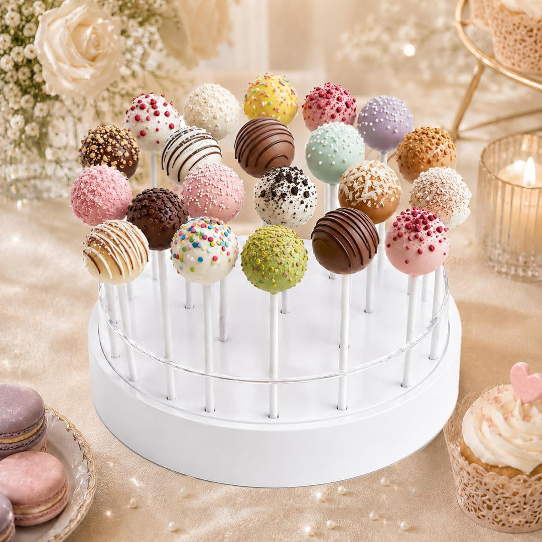 Cake Pop Ständer mit 22 Löchern (2er-Pack) für Cake Pops und Lollipops | Transparenter Cake Pop Halt