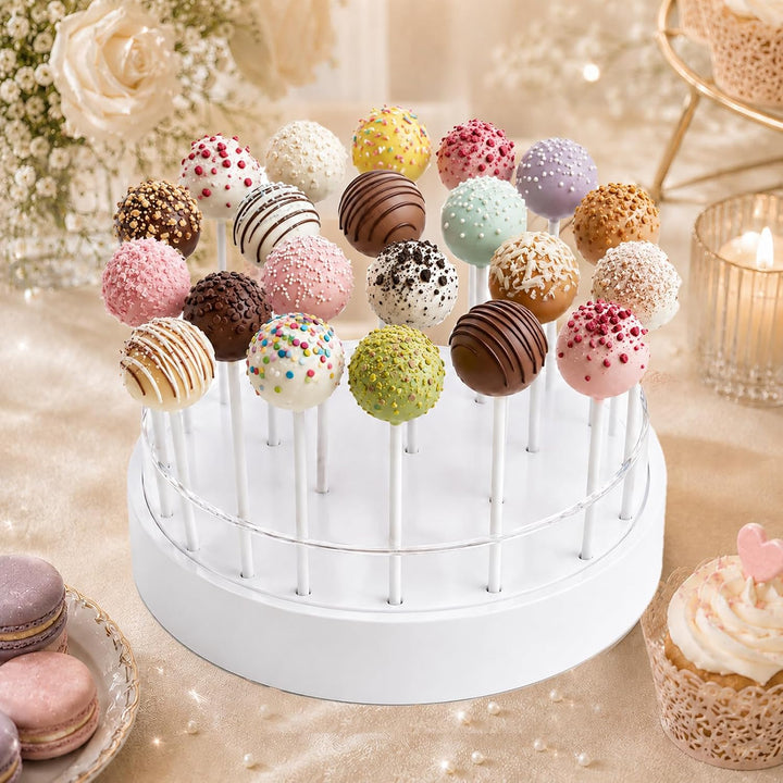 Cake Pop Ständer mit 22 Löchern (2er-Pack) für Cake Pops und Lollipops | Transparenter Cake Pop Halt