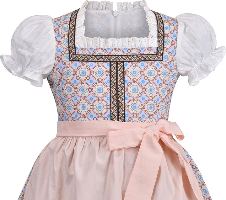 Sunny Fashion Mädchen Deutsche Dirndl Kleid Kostüme Zum Bayerisches Oktoberfest Jahrgang Rosa Gr. 11