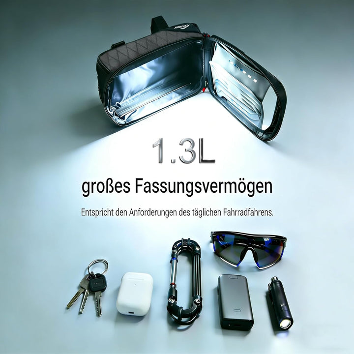 toptrek Fahrrad Rahmentasche, Fahrradtasche Rahmen für Smartphone mit Touchscreen für Smartphone 6.8