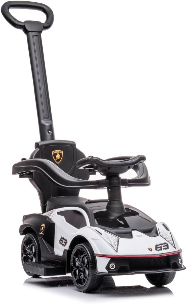 Rutschauto ab 1 Jahr mit Schiebestange, Kinderauto, Rutschauto Essenza SCV12, Auto Kinder (Weiss), W