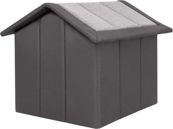 Hundehütte Hundehöhle Hundebett Hundehaus Katzenhöhle Tierbett XL - 60x55 cm hellgrau mit Graphit