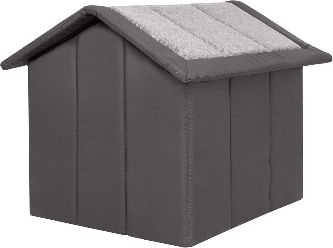 Hundehütte Hundehöhle Hundebett Hundehaus Katzenhöhle Grösse XXXL - 76x72 cm hellgrau mit Graphit XX