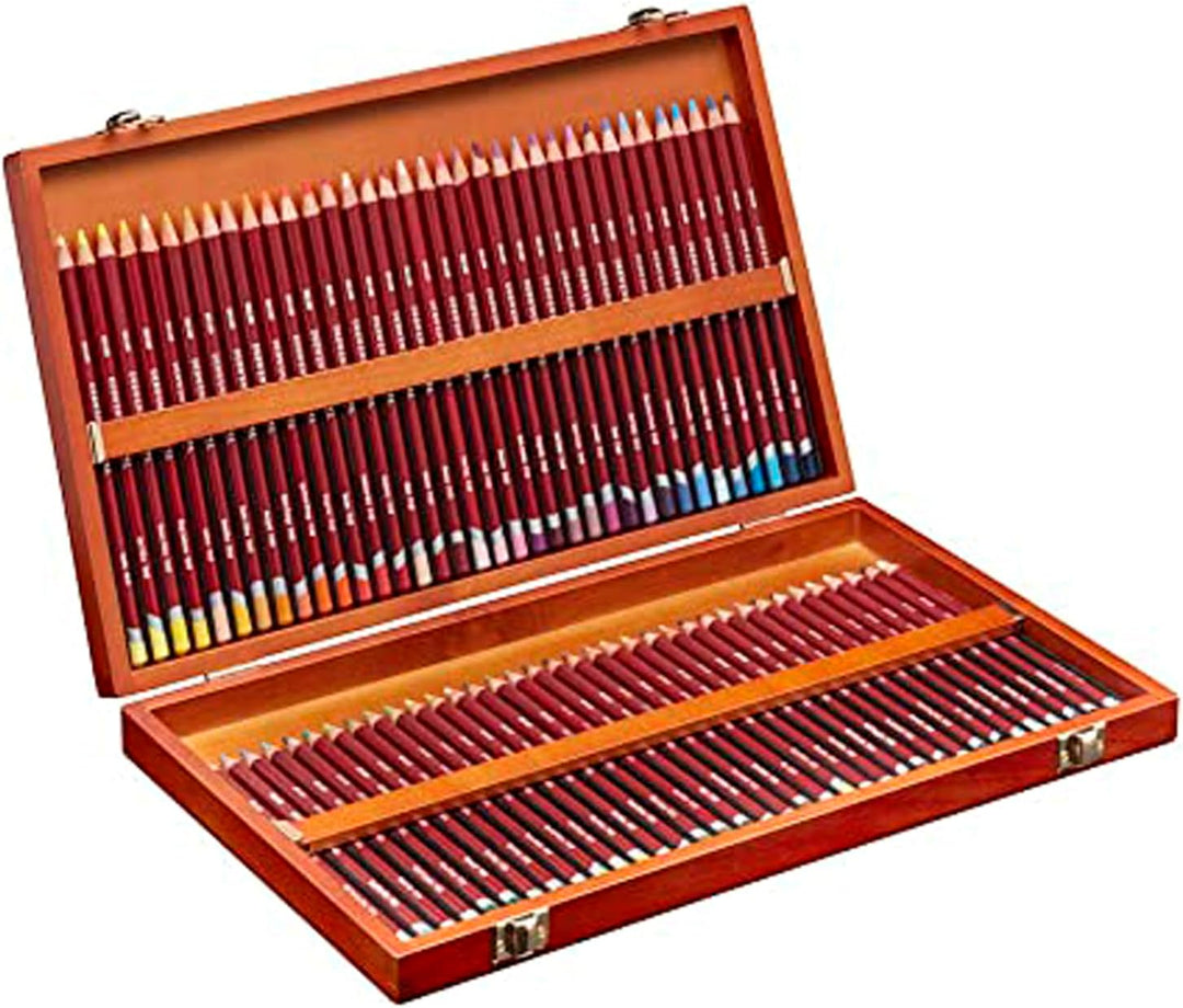 Derwent Pastellstifte in einer Geschenk-Box aus Holz, Zeichnen & Ausmalen, 72er-Set, Ideal zum Misch