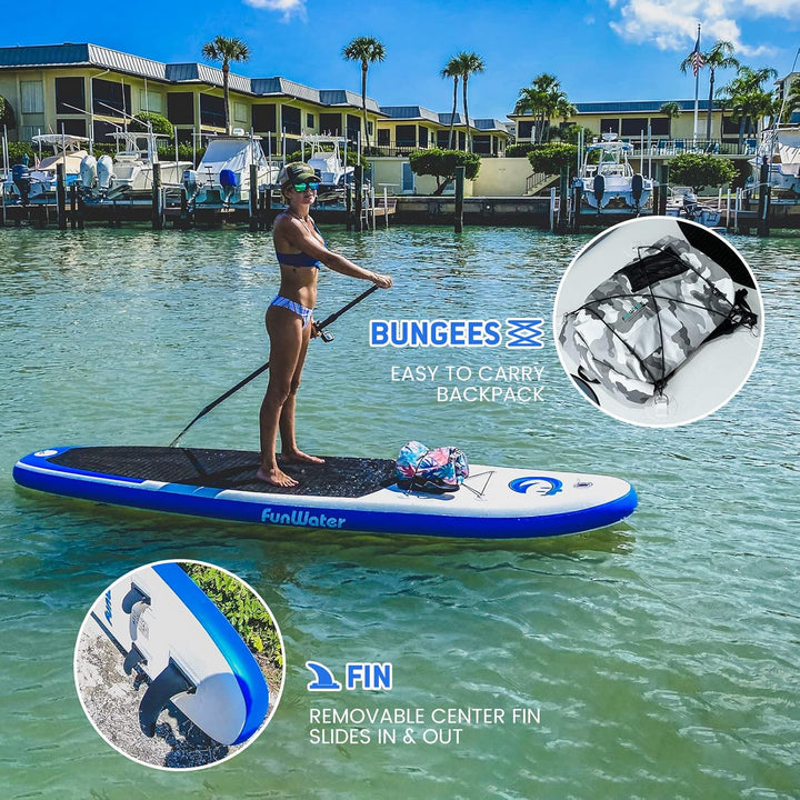 FunWater Aufblasbare Stand Up Paddling Board Sup Paddle Board Mit Verstellbarem Paddel, Handpumpe, A