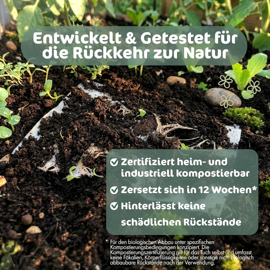 Naty Baby Feuchttücher | 100% pflanzenbasiert &amp; unparfümiert für empfindliche Haut | Plastikfreie &amp;