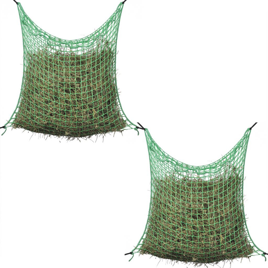 Festnight 2 Stk. Heunetze Heunetz Quadratisch Heu Netz Heunetztasche aus 100% PP 0,9 x 1 m