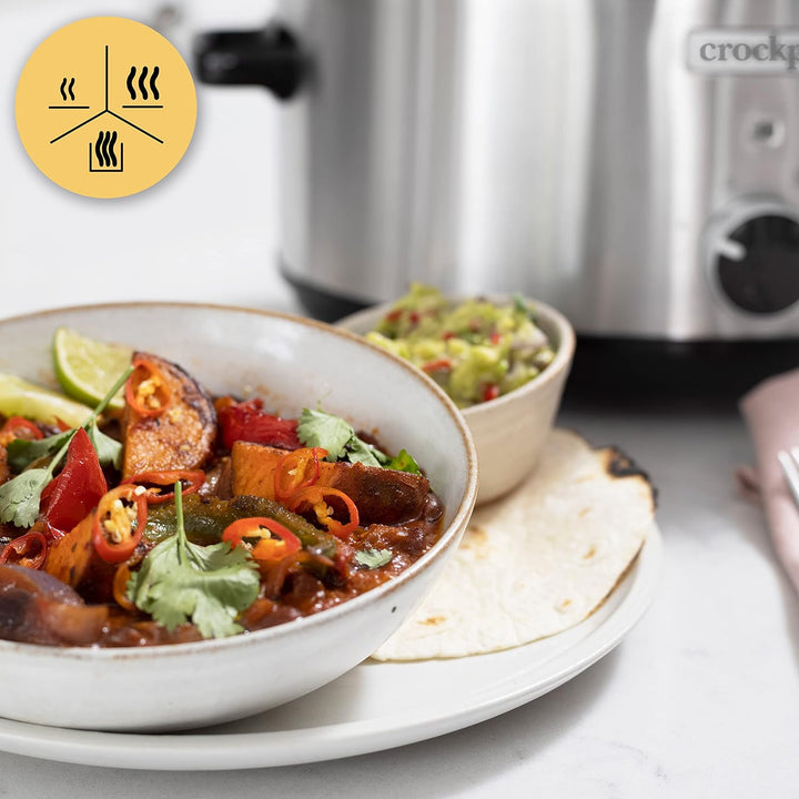Crockpot Schongartopf | 3,5 Liter (3-4 Personen) | Behälter zum Bräunen von Fleisch und Gemüse | Ede