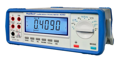 Peak Tech P 4090 – True RMS Digital Tisch Multimeter, LCD Anzeige, 22000 Counts, Durchgangsprüfer, U