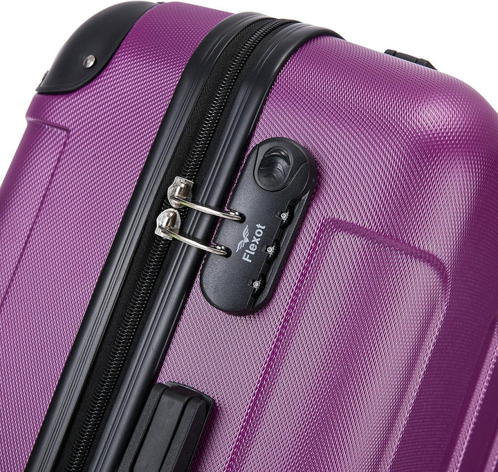 Flexot® Flex-2045 Koffer (16 Farben zur Auswahl) Zwillingsrollen Reisekoffer Trolley Hartschale (XL,