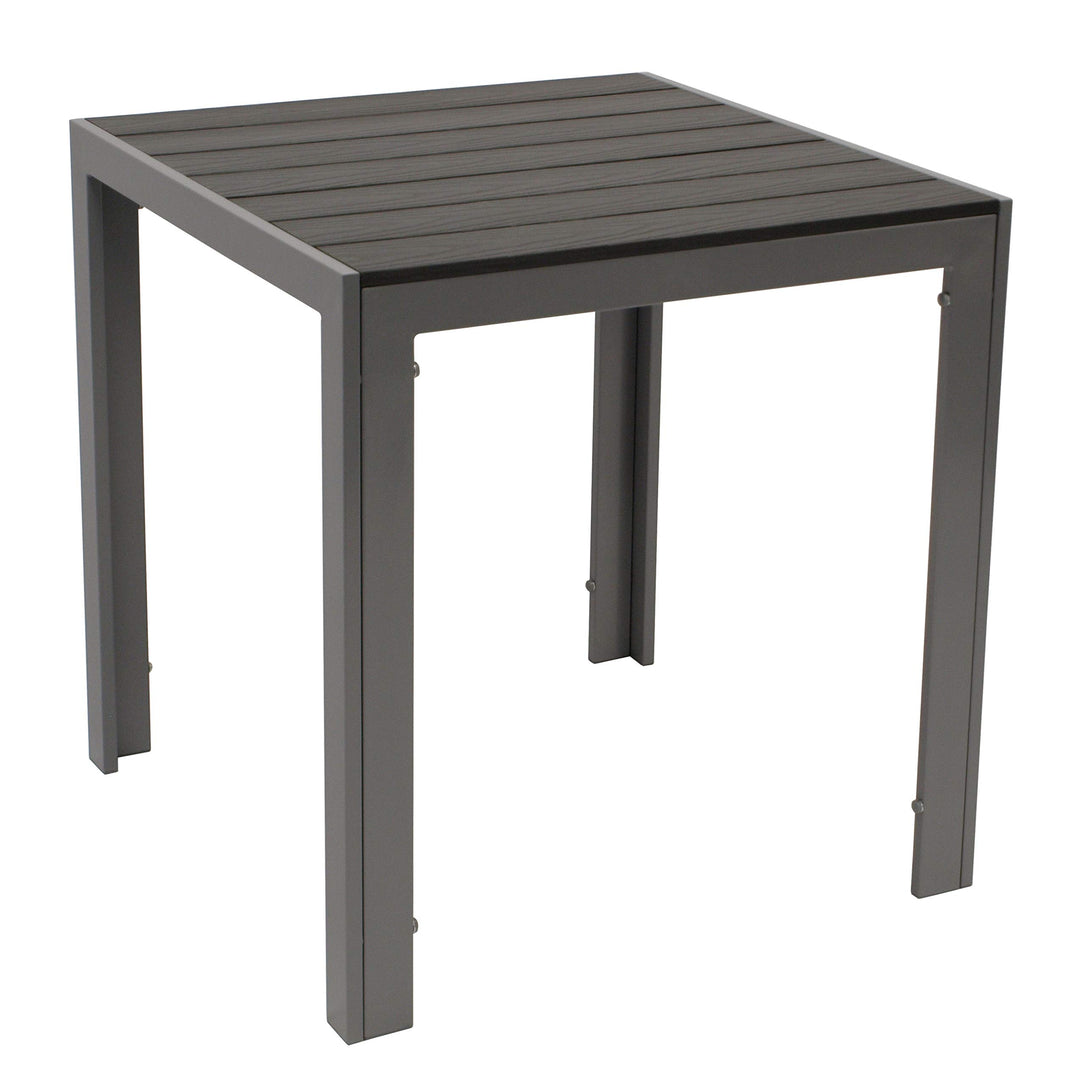 DEGAMO Bistrotisch Sorano 70x70cm rechteckig, Gestell Aluminium Silbergrau, Tischplatte Kunstholz du