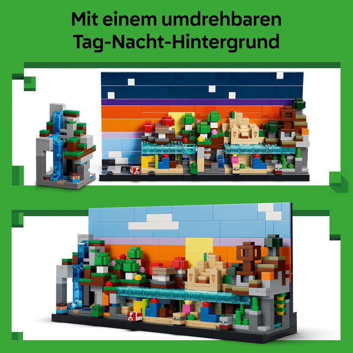 LEGO Minecraft Mini-Biome - DIY Deko Set - 3D Puzzle mit 5 Mikrofiguren - Kreatives Spielset zum Bau