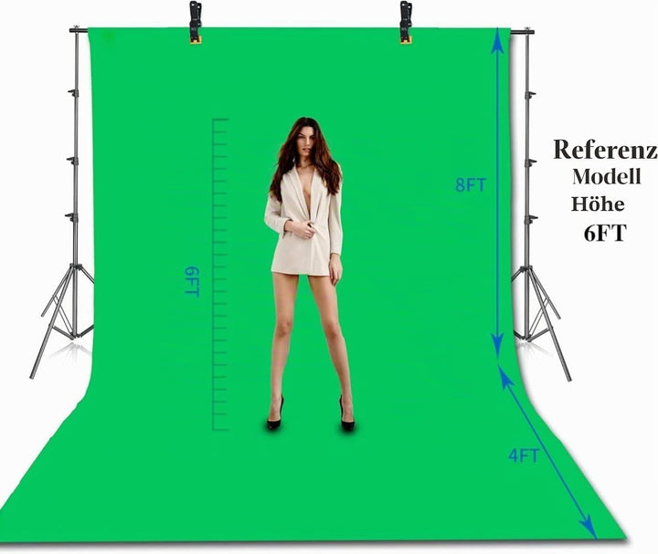 EMART Hintergrund Ständer mit Greenscreen, Fotostudio Set mit 2,6*3m Foto Hintergrund Stützsystem, 3