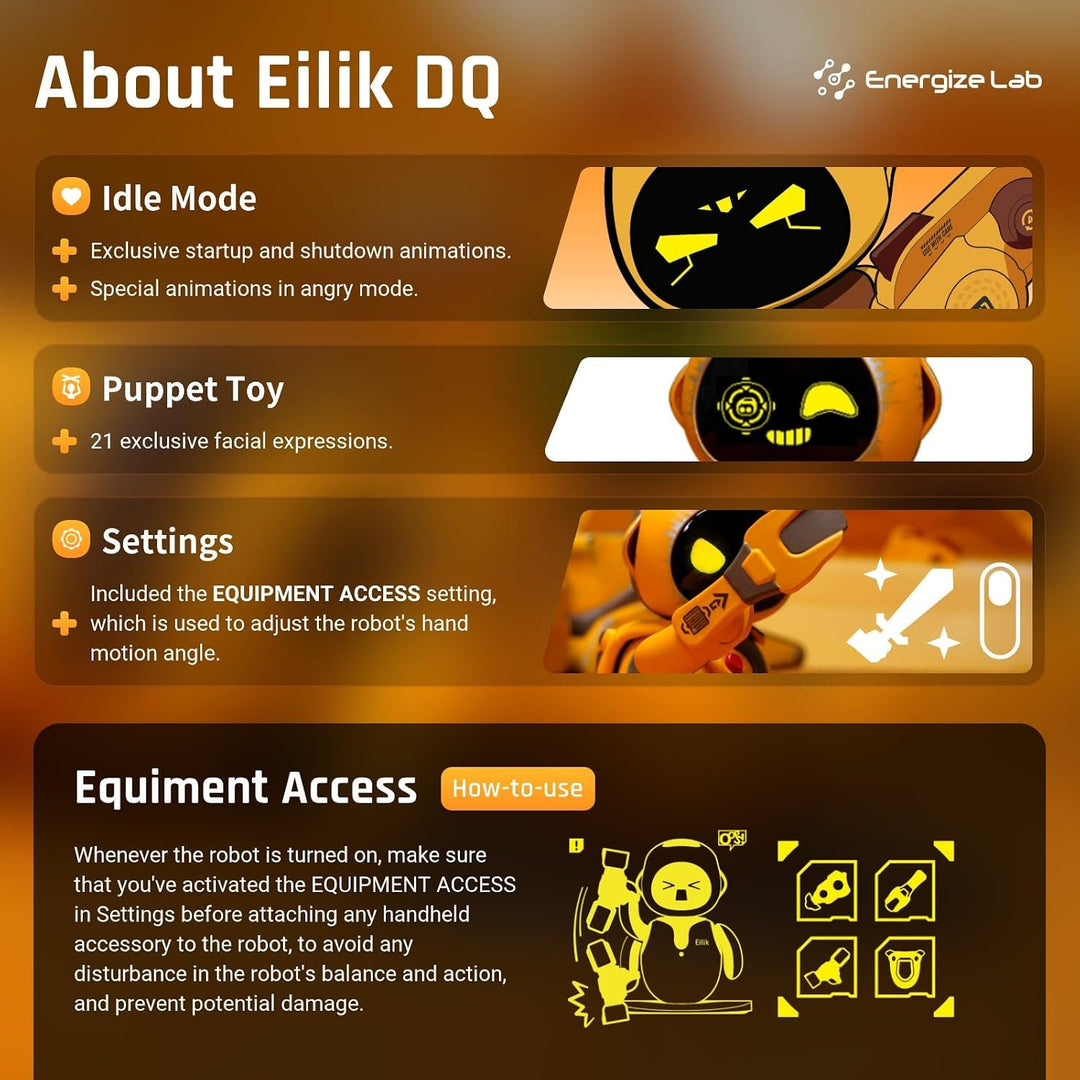 Eilik DQ – Desktop-Roboter, neuer Abenteuer-Charakter mit ausdrucksstarken Animationen, Berührungsre