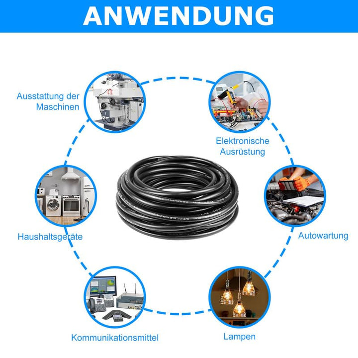 30 Meter 16AWG 3x1,5mm² Elektrischer Draht, 3 Adrig Kabel Erdkabel 5V/12V/24V Stromkabel Verzinntes