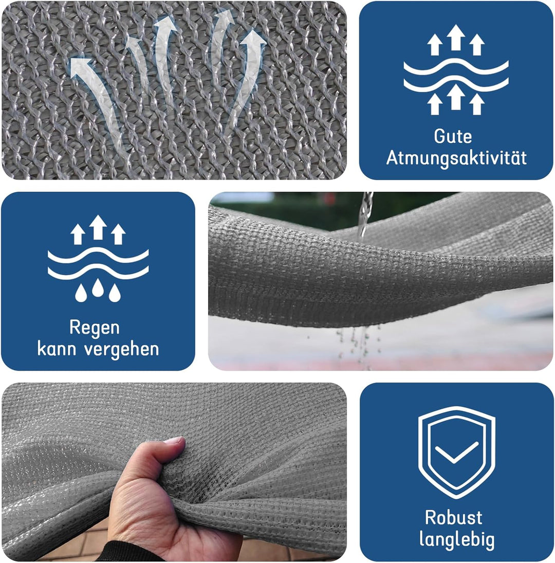 Sonnensegel Garten - Schattennetz mit ösen Outdoor Sonnenschutz 4x5m Schattierungsnetz Netz für Balk