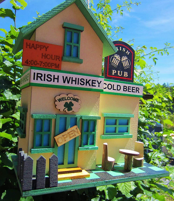 Vogelhaus, Nistkasten, `Irish Pub` Vogelhaus zum Aufhängen, für Singvögel wie Spatzen, Meisen, Handa