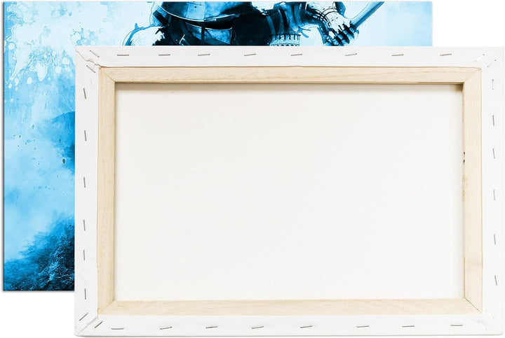 deyoli Mittelalter - Illustration Format: 80x60 Effekt: Monocrome Blau als Leinwandbild, Motiv ferti