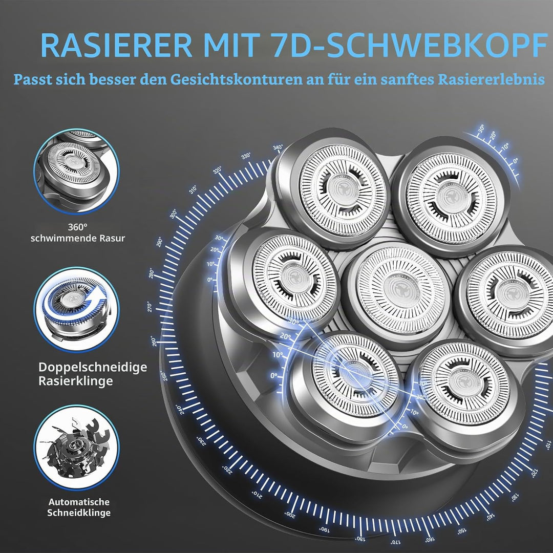 Glatzen Rasierer Herren Elektrisch, Wasserdichter Elektrischer rasierer herren, Magnetische Head Sha