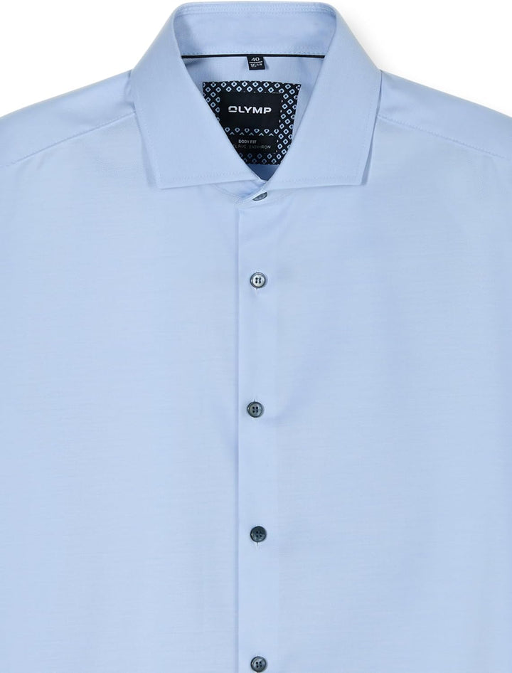 OLYMP Level Five Body fit Hemd Langarm Stretch Twill hellblau 37 Hellblau, 37 Hellblau