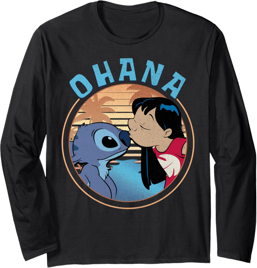 Disney Lilo & Stitch Ohana Circle Portrait Langarmshirt