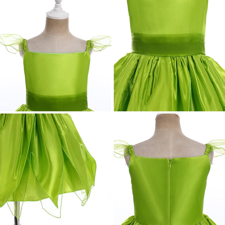 FYMNSI Kinder Mädchen Feenkostüm Kleid Schmetterling Flügel Stirnband Zauberstab 4tlg Set für Hallow