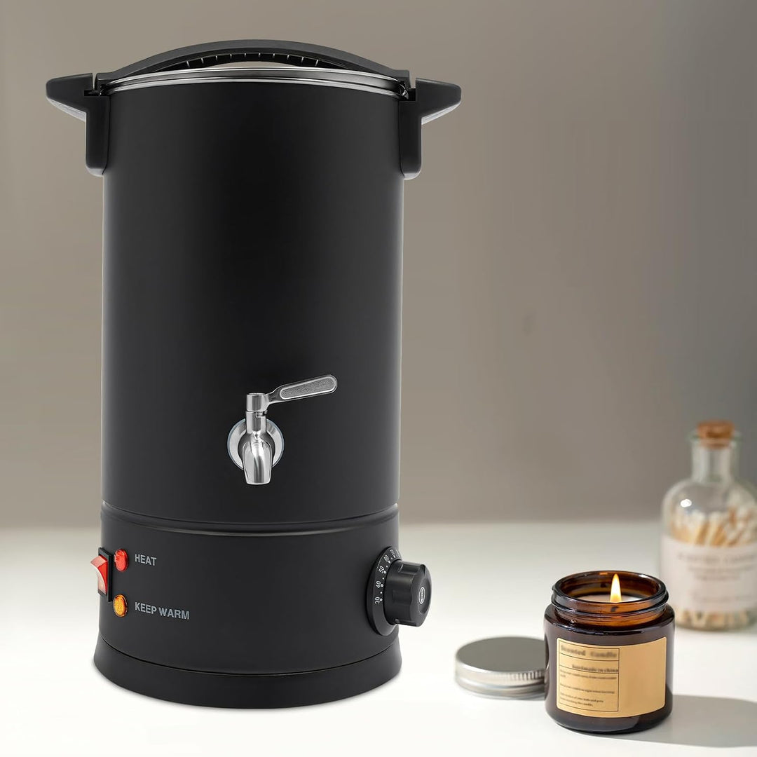 ZNLLQZN 10L 1800W Wachskocher Wachsschmelzer Wachsschmelzgerät (Schwarz) | 30-110°C, Heizen &amp; Warmha