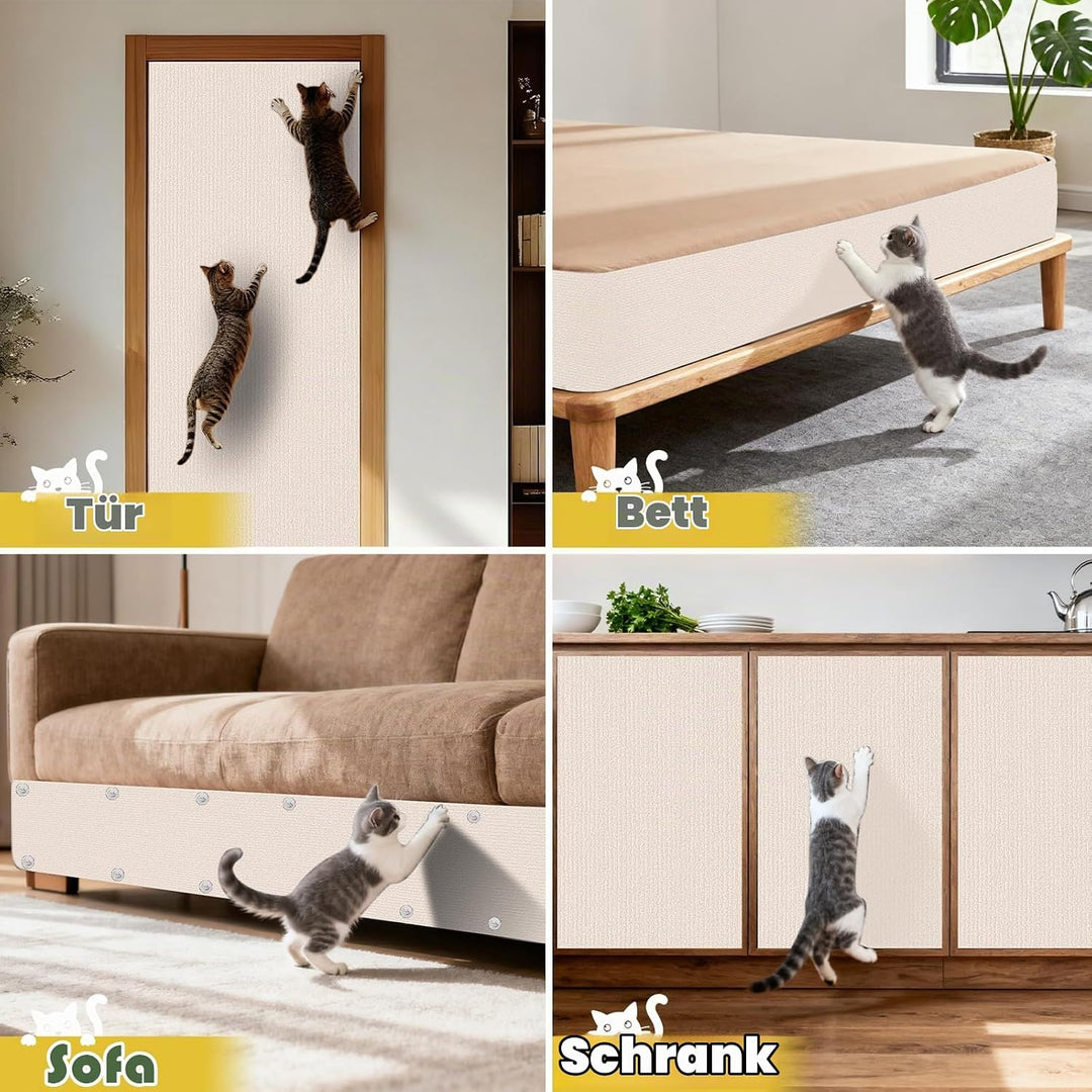Kratzmatte Katze 60x200 cm Selbstklebende Katzenkratzmatte Kratzschutz DIY Kratzbrett Kratzteppich M
