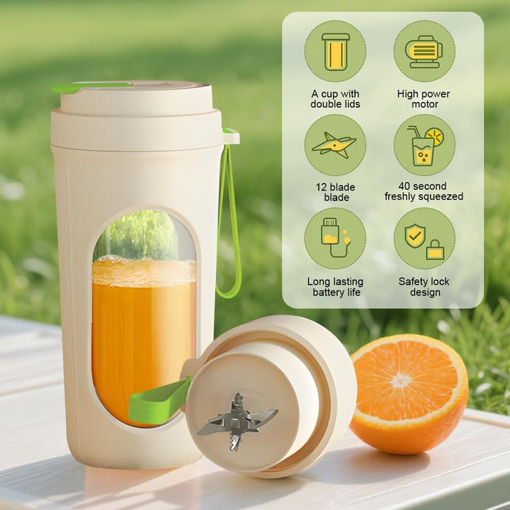 Tragbarer Mixer für Smoothie, 450ml Mixer Smoothie Maker To Go Mini Mixer to Go USB Aufladbarer Mini