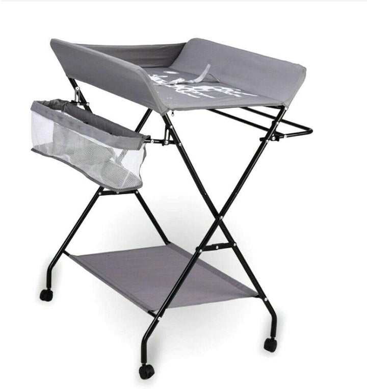Wickeltisch Klappbar mit Sicherheitsgurt 80x63cm, 33 lbs Tragkraft & Stauraum - Mobile Wickelkommode