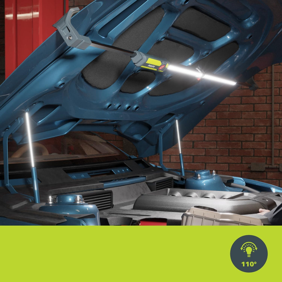 Philips Xperion 6100 Bonnet LED-Motorraumleuchte, Hybridfunktion mit Akku- oder Kabelbetrieb, auszie