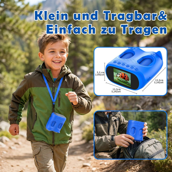 2 in 1 Mikroskop für Kinder und Fernglas Kinder, 2,0" IPS HD Mikroskop, 1000x Vergrösserung Teleskop