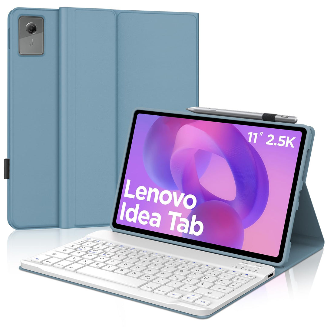 Tastatur für Lenovo Idea Tab Tablet 11" 2025, Blau | Hülle mit Tastatur für Lenovo Idea Tab 11 Zoll