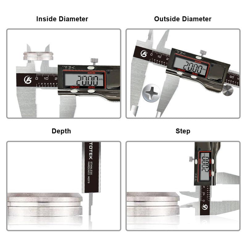 KETOTEK Messschieber Digital, Schieblehre IP54 Wasserdichter, 200mm Messschieber aus Edelstahl, Mikr