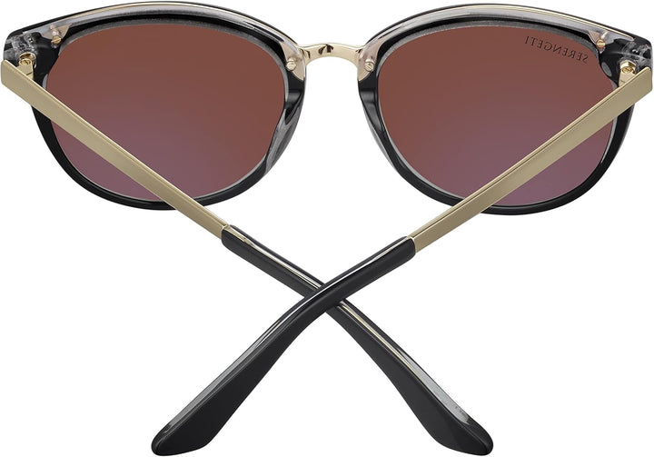 Serengeti Unisex Jodie Sonnenbrille M Glänzend Schwarz, Transparent, Innen Glänzend, Helles Gold, Me