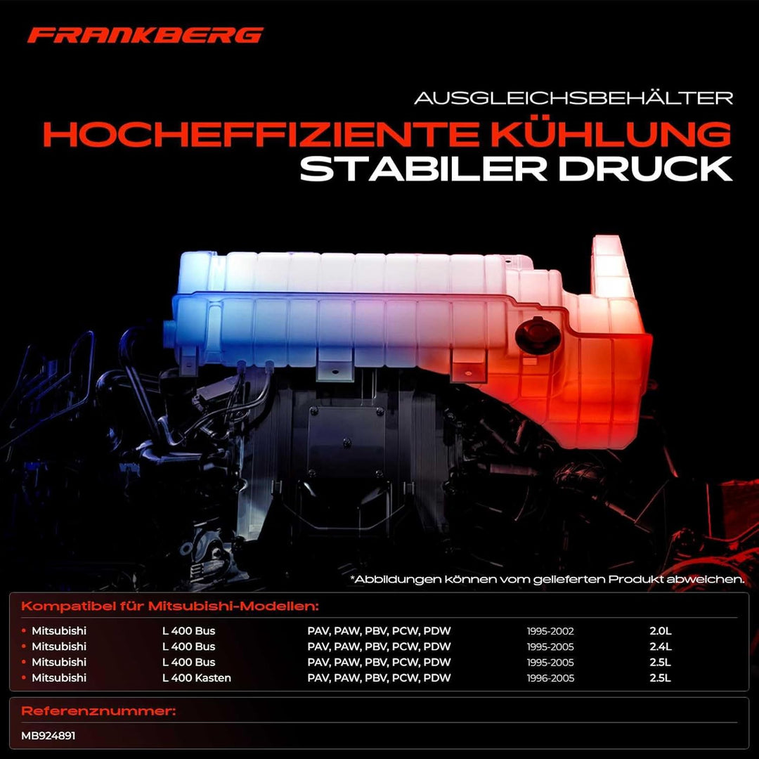 Frankberg Ausgleichsbehälter Kühlmittel Ohne Sensor Mit Deckel für L400 Bus Kasten PD_W PC_W PA_V PB