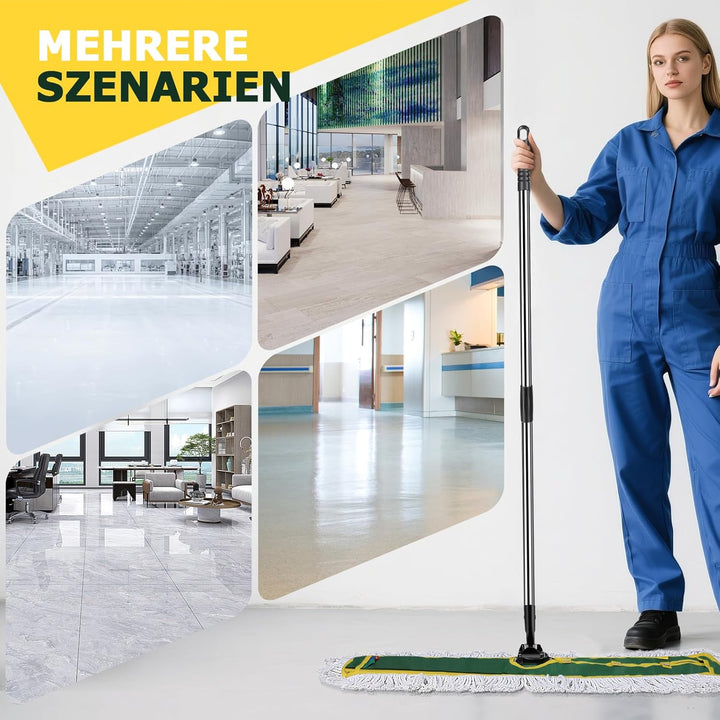 Masthome Bodenwischer 105 cm Breit, Industrie Wischmopp mit 2 Wischpads, Profi Mopp Wischer Boden mi