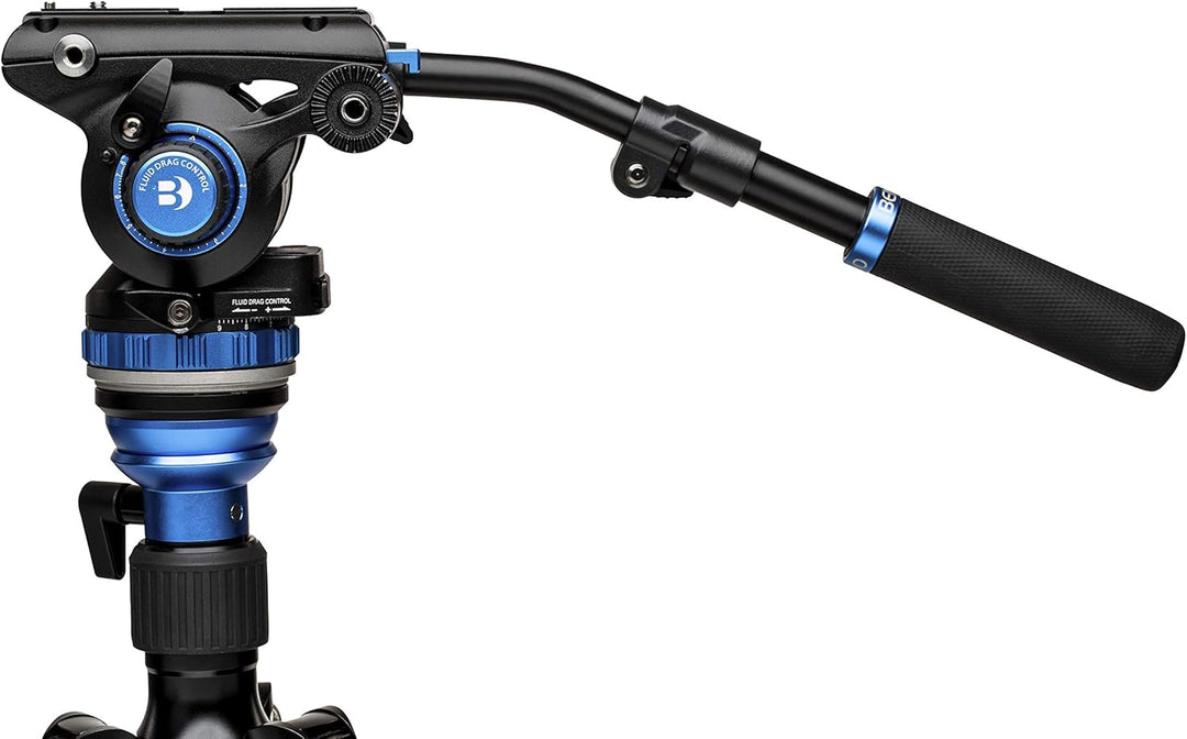 Benro S6 PRO Flat Base Fluid Video Head, 13.2 lb Max, 6 Step Counterbalance (0-5), 1/4""-20 Accessor