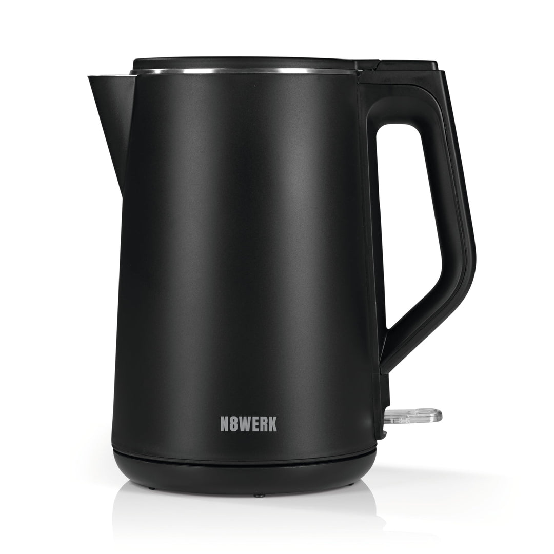 N8WERK Wasserkocher mit Doppelwand-Design in der Midnight Black Edition | Fassungsvermögen 1,5 Liter