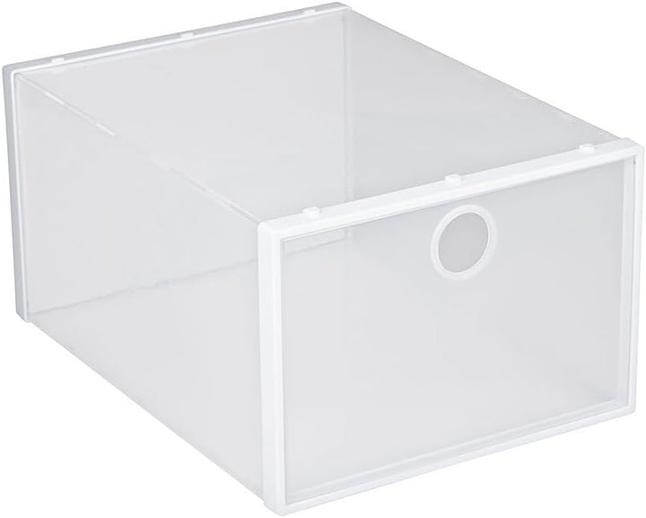 Murago - 6 x Schuhboxen Kunststoff Transparent - für Schuhe bis Grösse 46 stapelbar Organizer mit De