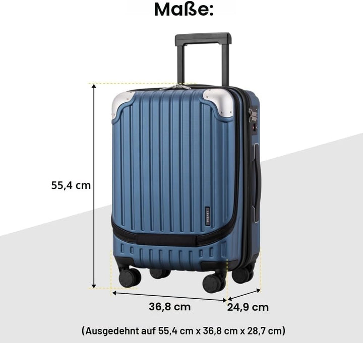 LEVEL8 Koffer Trolleys Leicht ABS+ PC Handgepäck Hartschalen-Koffer Trolley Rollkoffer Reisekoffer E