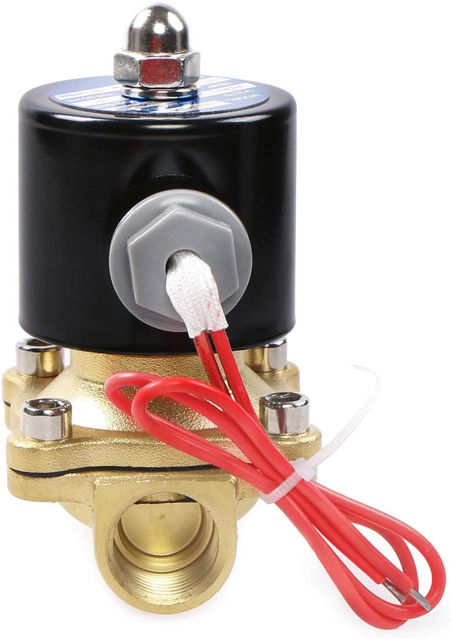U.S. Solid 1/2" Messing Elektrisch Magnetventil 24V DC stromlos geschlossen VITON Wasser Luft Öl G G
