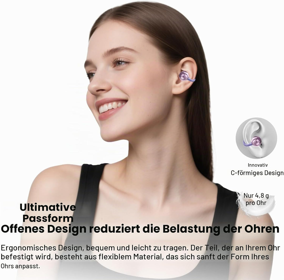 Kabellose Bluetooth-Kopfhörer, Sport-Kopfhörer, Bluetooth 5.4, 8 Stunden Akkulaufzeit, leicht und st