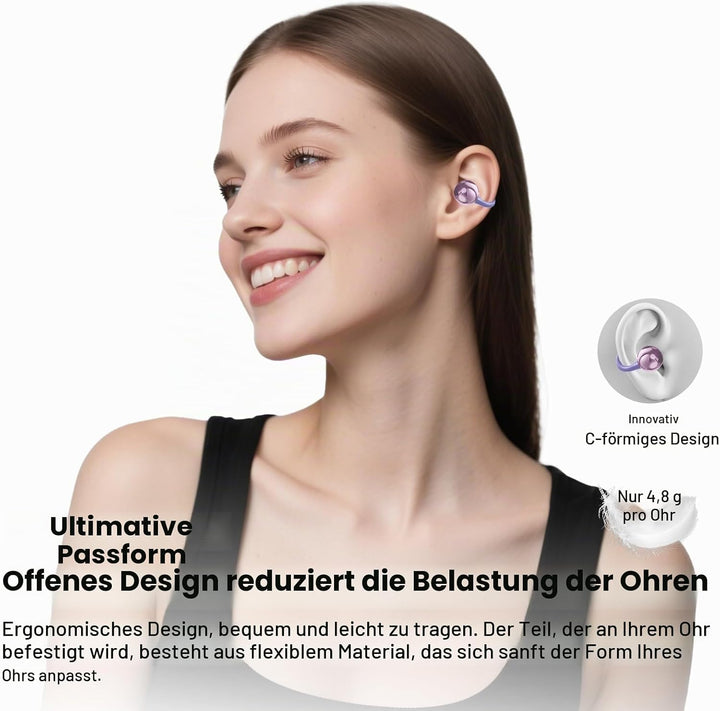 Kabellose Bluetooth-Kopfhörer, Sport-Kopfhörer, Bluetooth 5.4, 8 Stunden Akkulaufzeit, leicht und st